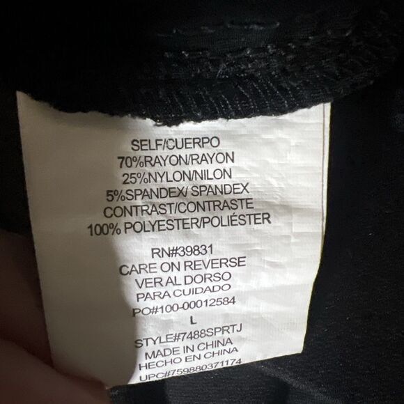 Black Takara Pull On Pants Matte Black Sequins On Front Black L Glam - Picture 5 of 6